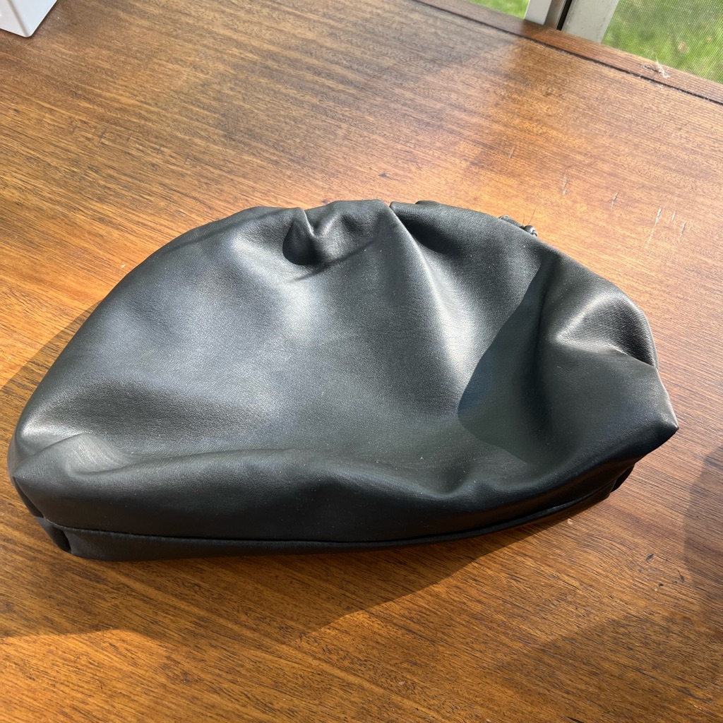 Black Chic Vegan Leather Pouch Clutch